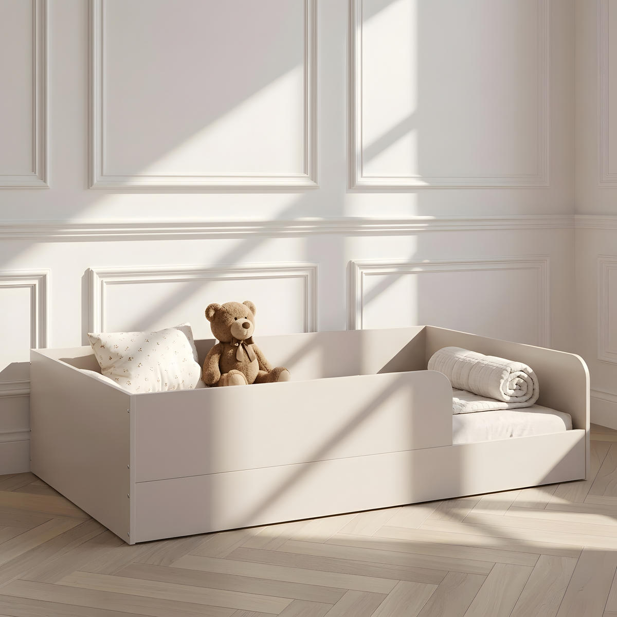 BODENBETT Essentials 120x200cm Cashmere - Hellbraun, Holzwerkstoff (120/200cm) - arthur berndt