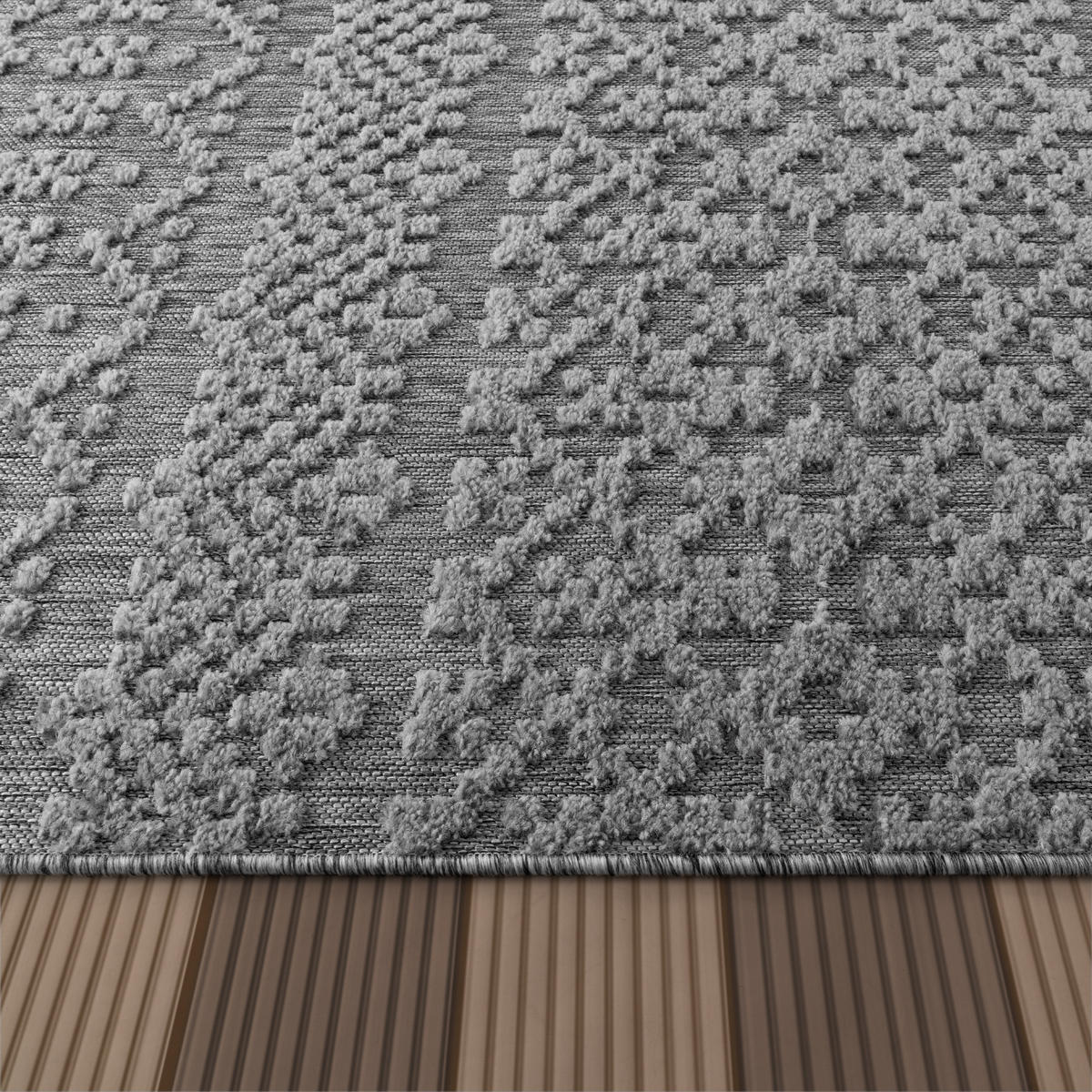 OUTDOORTEPPICH 200/200 cm Stilo 864 - Anthrazit, Textil (200/200cm) - Paco Home