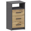 KOMMODE 3SO Anthrazit-Wotan Eiche 40/35/75 cm - Anthrazit/Eiche Wotan, Holzwerkstoff (40/75/35cm) - Matkam Möbel