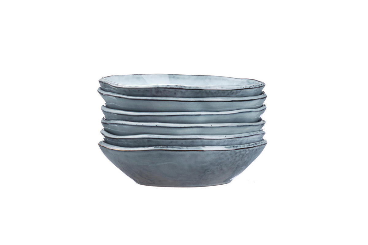 SCHALEN Wolke Ø19cm - 6er-Set - Sturmgrau - Grau, Keramik - Björn