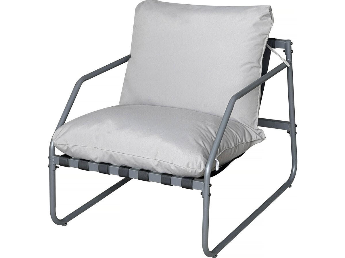 LOUNGEGARNITUR Sora 4-Sitzer Grau - Grau, Metall - Habitat Garten