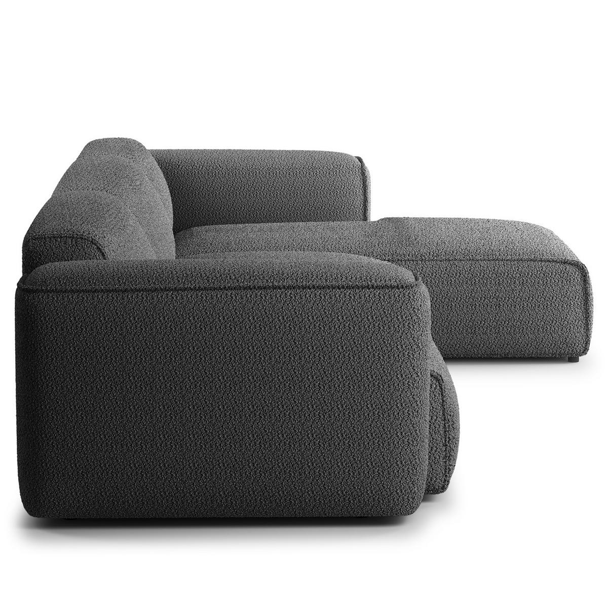 3-SITZER ECKSOFA mit Longchair - Anthrazit/Schwarz, Kunststoff/Textil (317/173cm) - home24