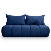 SOFA Mit Schlaffunktion Und Bettkasten, Veloursstoff Monolith, Dunkelblau, PIANO - Dunkelblau, Holz (207/91/103cm) - Kaiser Möbel