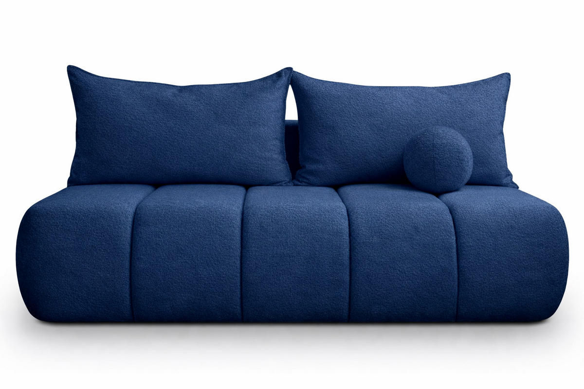 SOFA Mit Schlaffunktion Und Bettkasten, Veloursstoff Monolith, Dunkelblau, PIANO - Dunkelblau, Holz (207/91/103cm) - Kaiser Möbel