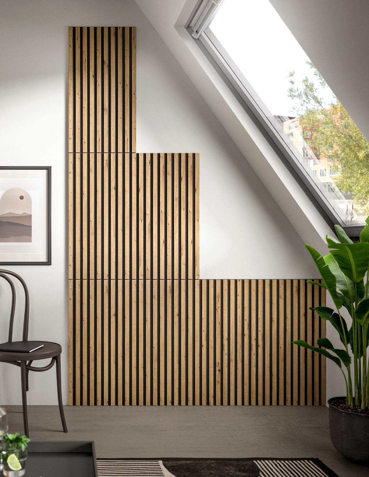 AKUSTIKPANEEL Set 3-teilig Eiche Artisan, Wandpaneel 40 x 80 cm - Eiche Artisan, Holzwerkstoff (40/80/2cm) - Inn.Furn