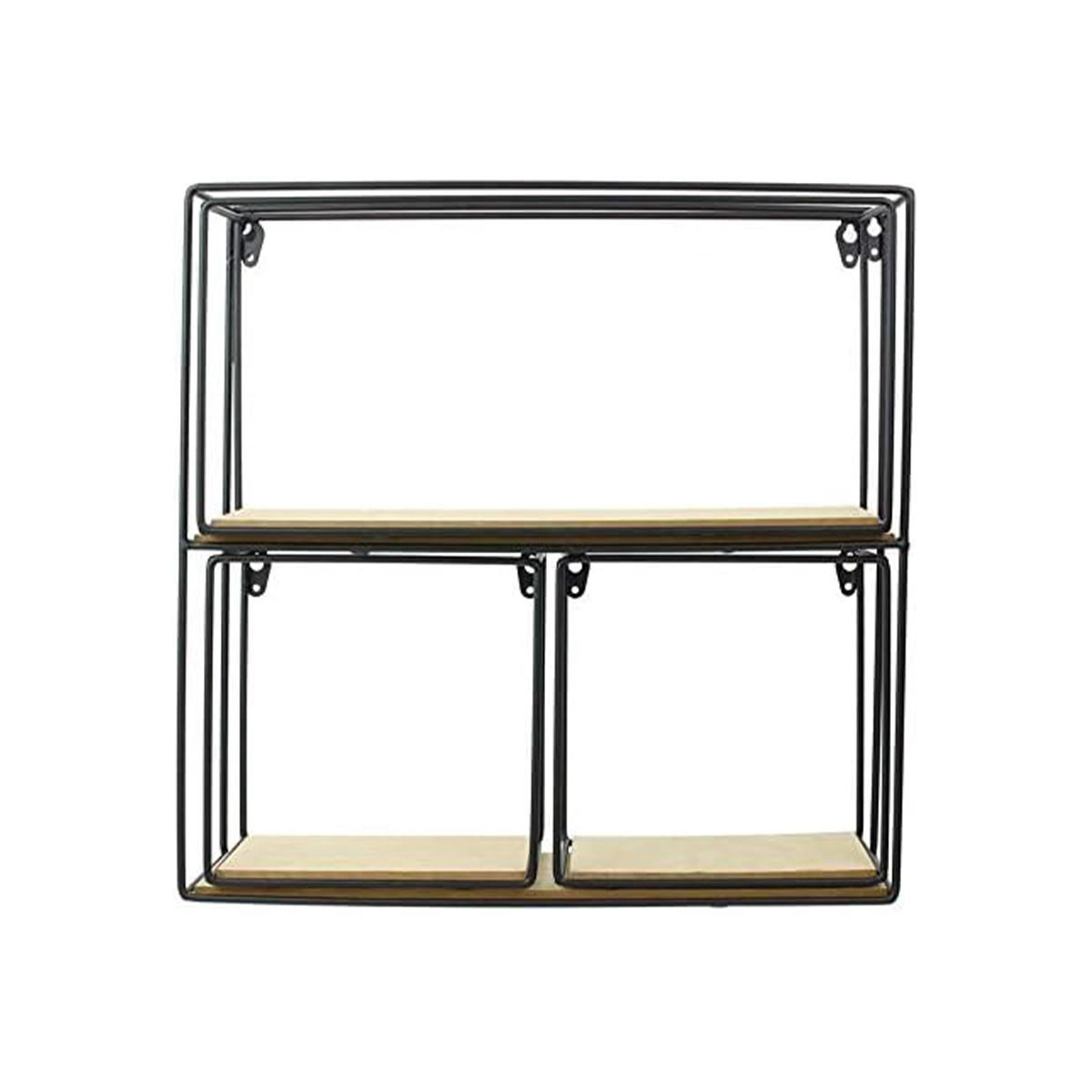 REGALE 4-teilig Holz und Metall - H38 cm - Schwarz, Metall (10/38/41cm) - Calicosy