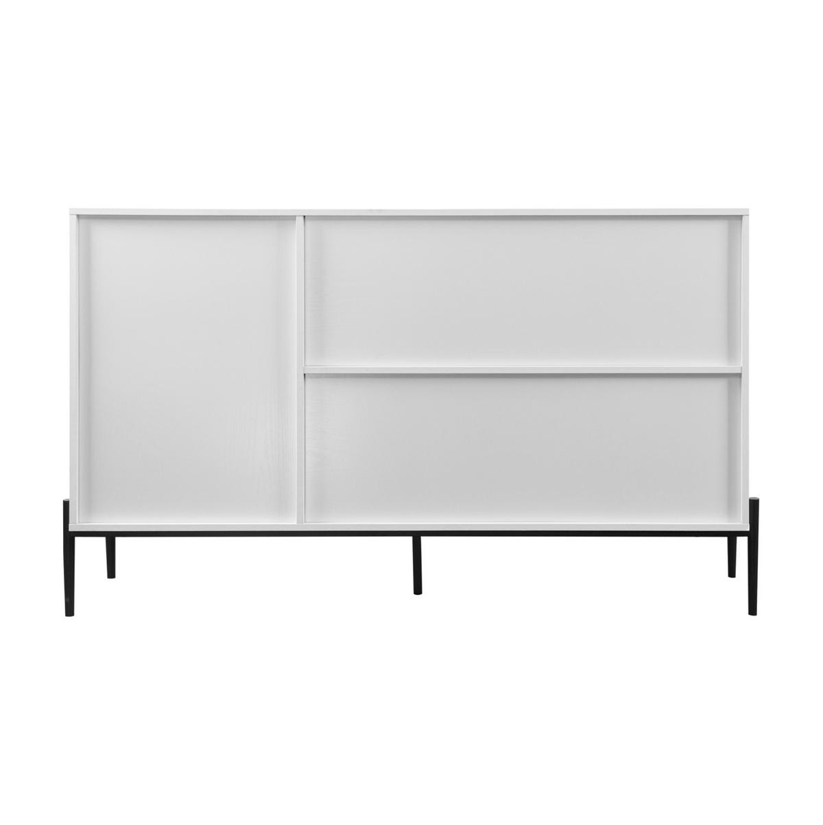 SIDEBOARD aus Holzwerkstoff 155x40x91 cm Weiß mit geriffeltem Glas, 3 Schubladen und 2 Türen, klassisches Design - Weiß, Holzwerkstoff (155/91.5/40cm) - Modfu