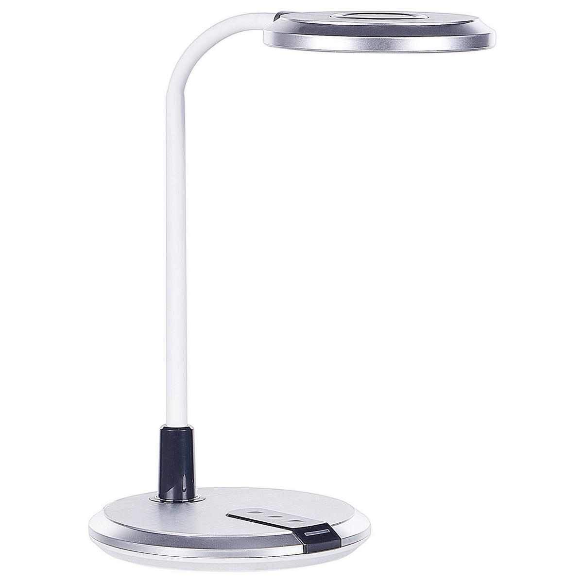 SCHREIBTISCHLAMPE Columba 19/19/43 cm - Silberfarben, Kunststoff (19/19/43cm) - Beliani