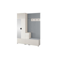 GARDEROBE Ritmo version 8 gefräste Kleiderschrank mit Polsterplatten Grau - Beige/Grau, Holzwerkstoff (170/225/40cm) - Jerpax