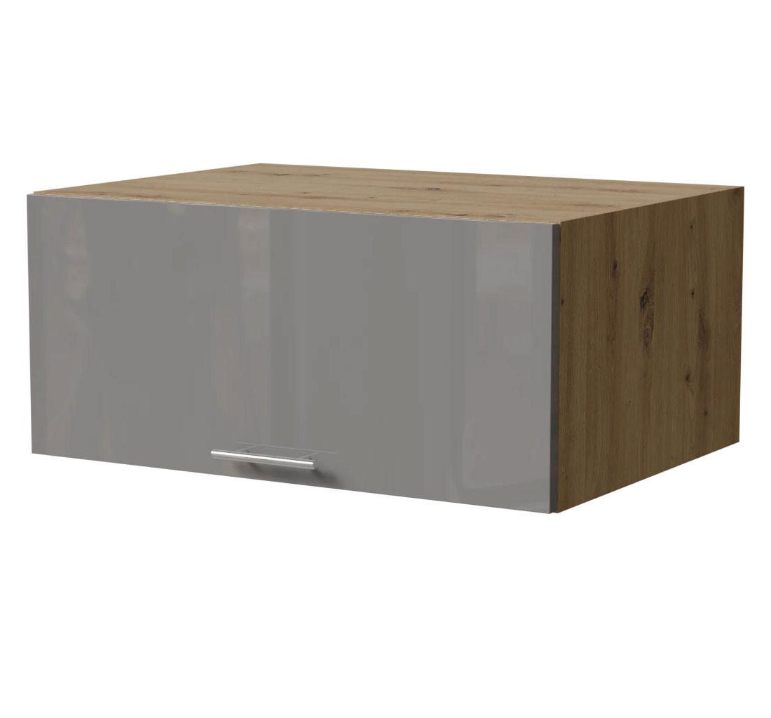 Feldmann-Wohnen Aufsatzschrank Grau, Eiche Artisan 80x36x59 cm
