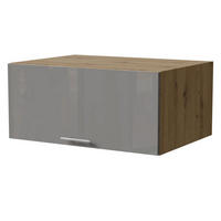 AUFSATZSCHRANK Essen W6B/80 Grau Hochglanz / Eiche Artisan Matt 80 / 59 / 36cm - Eiche Artisan/Grau, Holz/Holzwerkstoff (80/36/59cm) - Feldmann-Wohnen