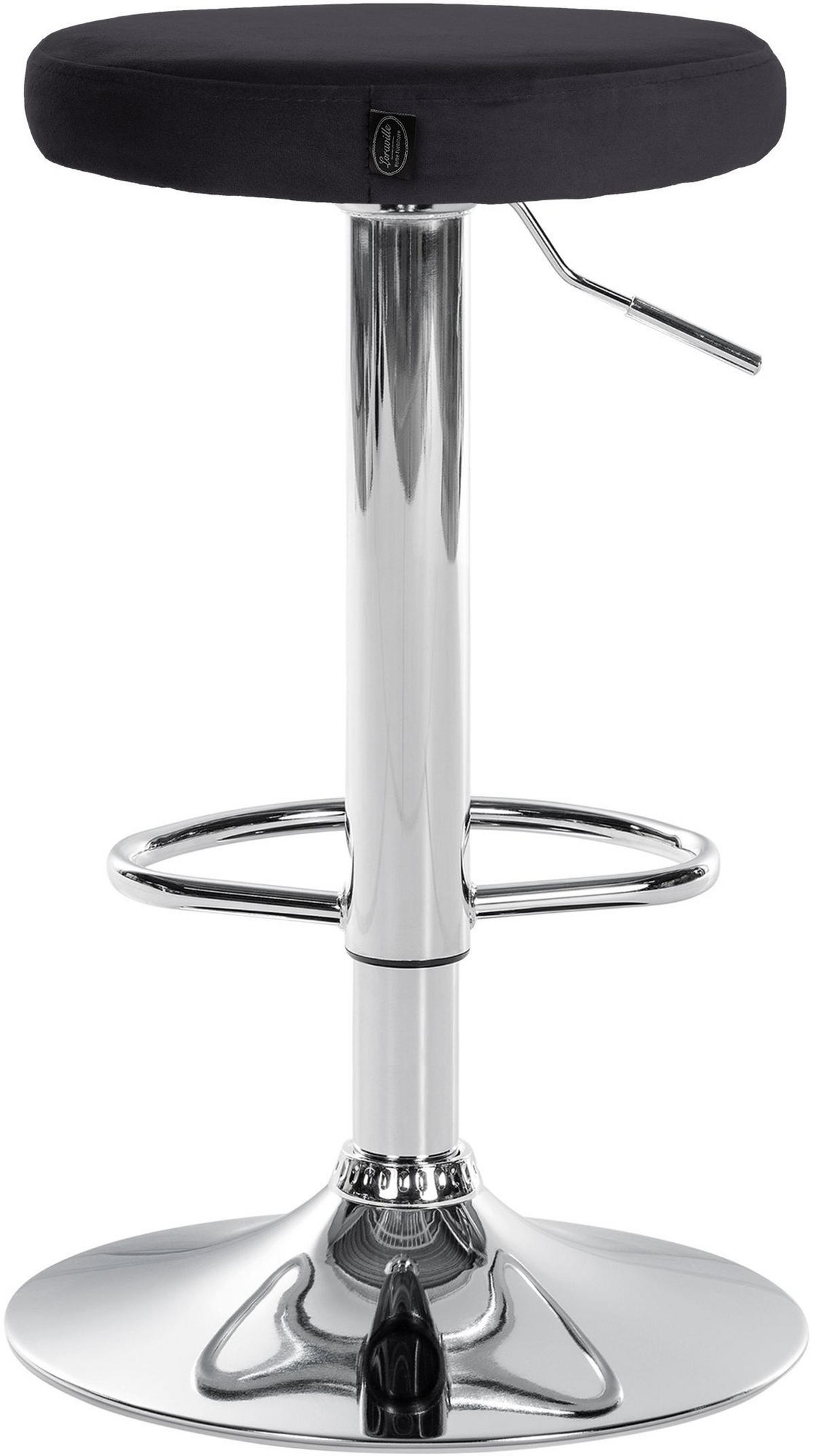 BARHOCKER 2er Set Samt schwarz - Schwarz, Textil/Metall (38.5/60/38.5cm) - CLP