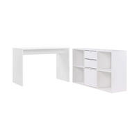 SCHREIBTISCH Der Produktive - Weiß, Holzwerkstoff (54/112/77cm) - Mokebo