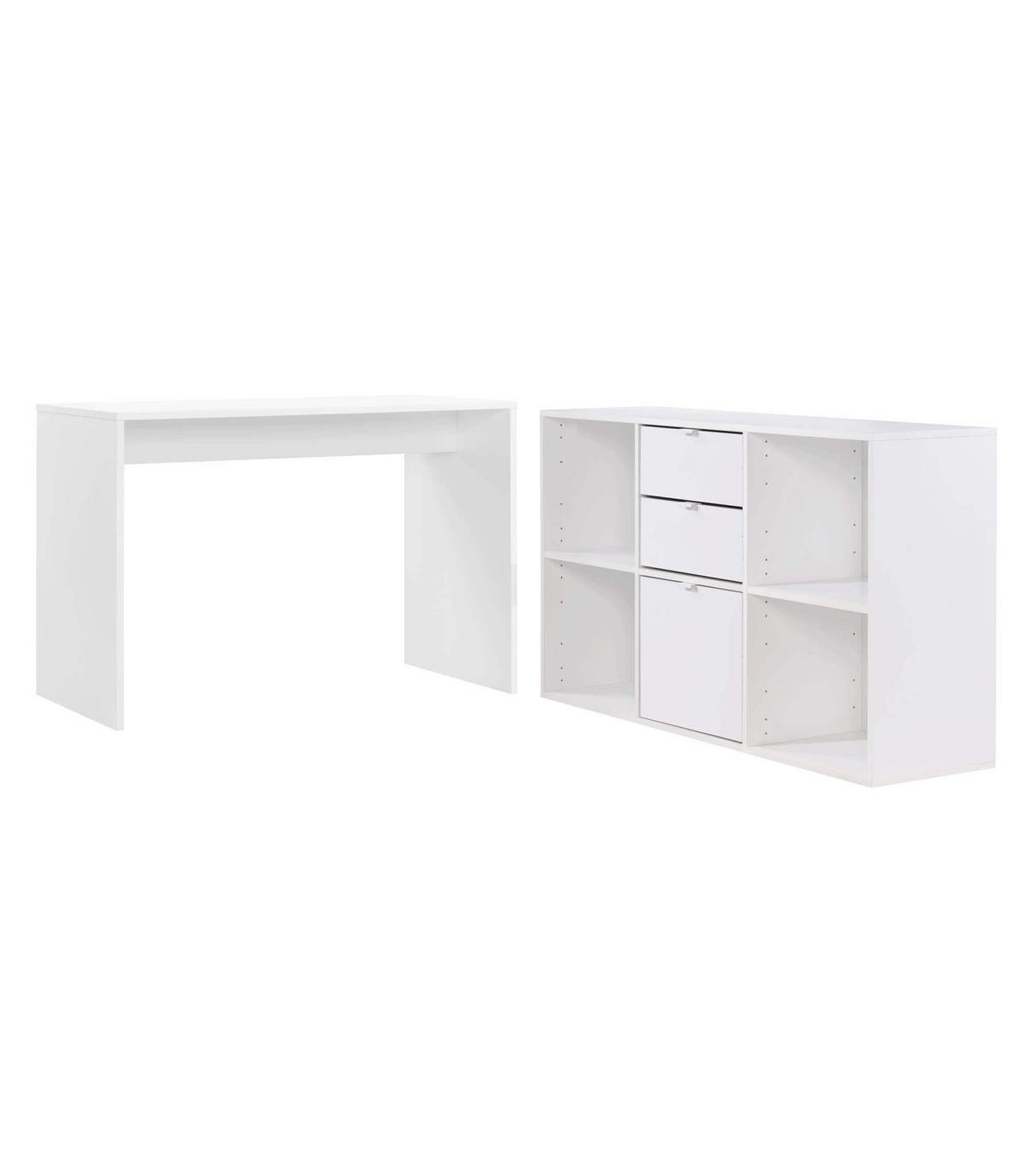 SCHREIBTISCH Der Produktive - Weiß, Holzwerkstoff (54/112/77cm) - Mokebo