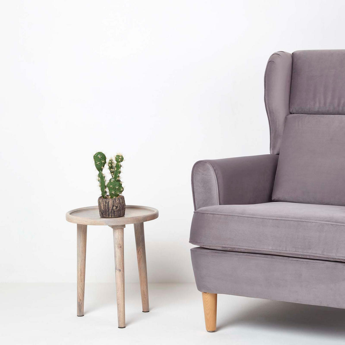 KUNSTPFLANZE Kaktus im Holzoptik-Topf, 26 cm - Grün, Kunststoff (26cm) - Homescapes