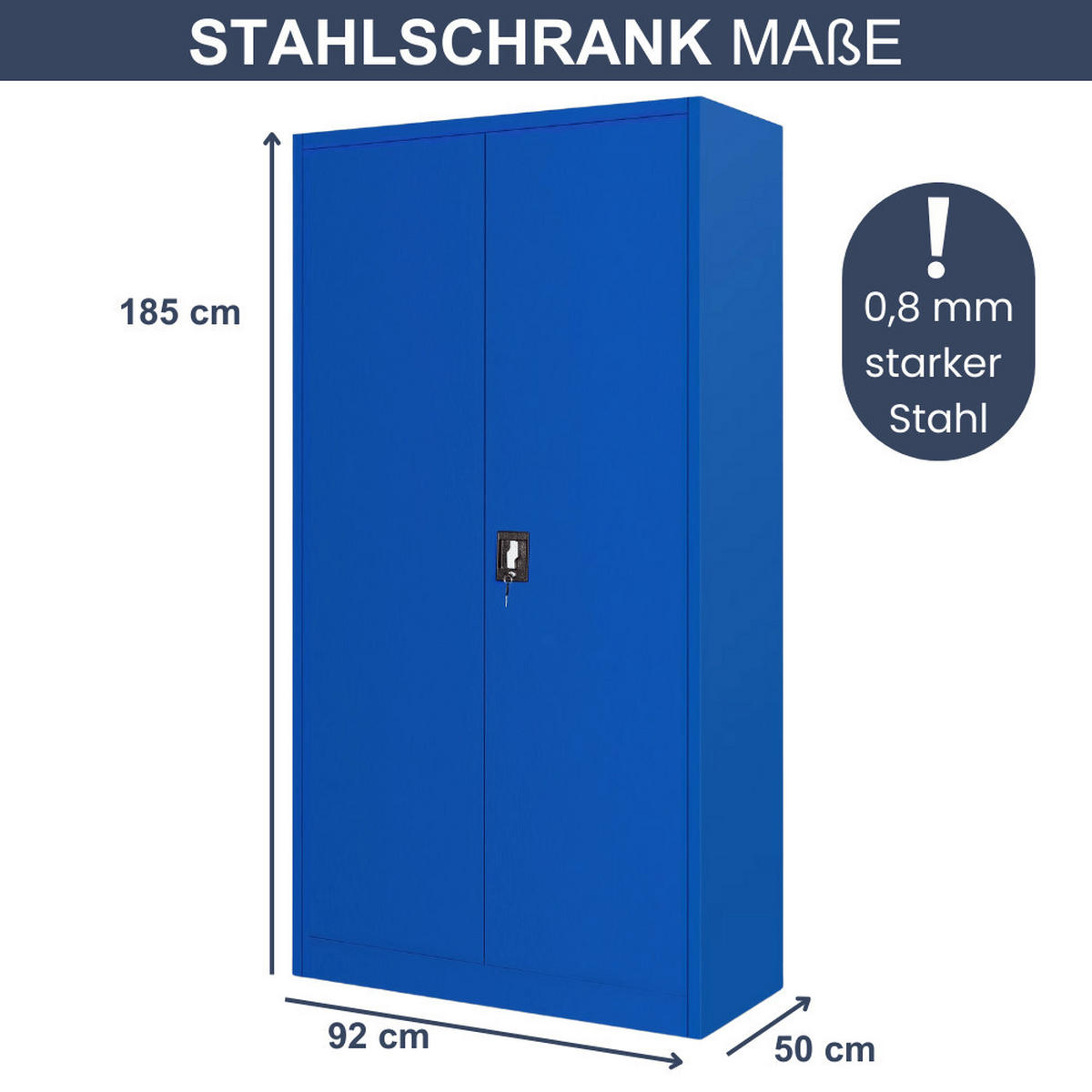 WERKZEUGSCHRANK mit Lochwand KESU 185x92x50cm Blau - Blau, Metall (92/185/50cm) - DELUKE