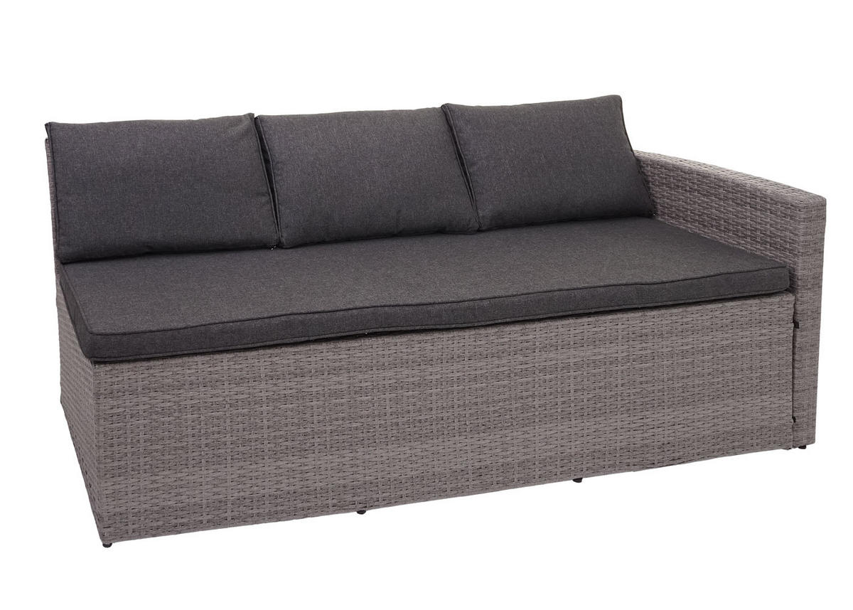 POLY-RATTAN-GARNITUR Grau - Grau, Kunststoff - MCW