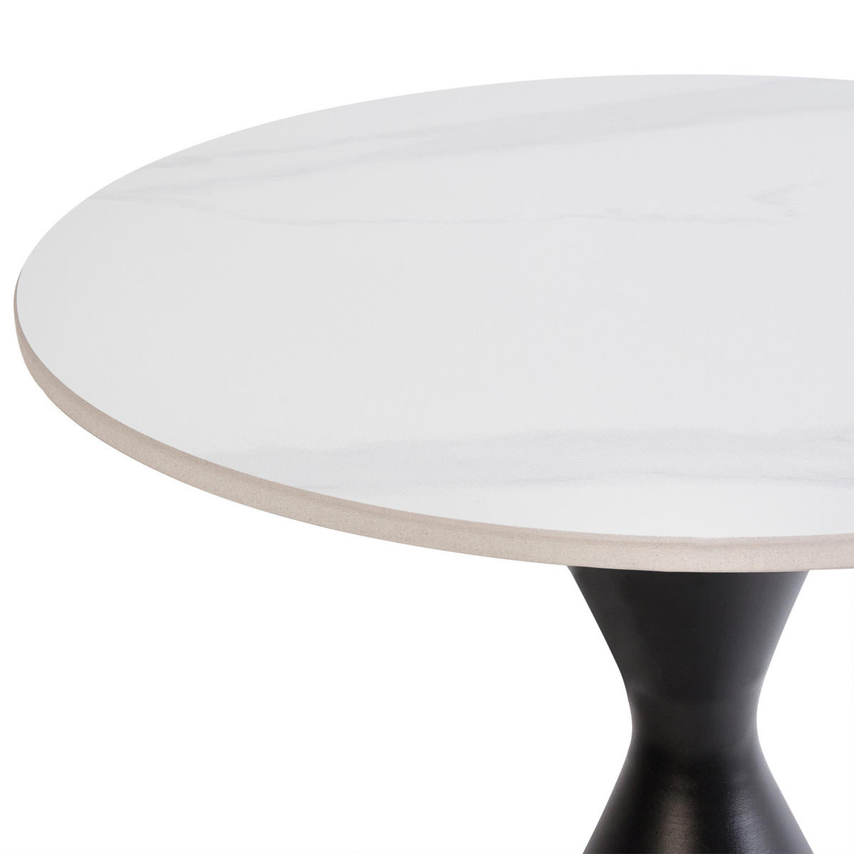 BEISTELLTISCH Schwarz/Weiß Haiwee - Schwarz/Weiß, Stein (50/50/55cm) - Beliani