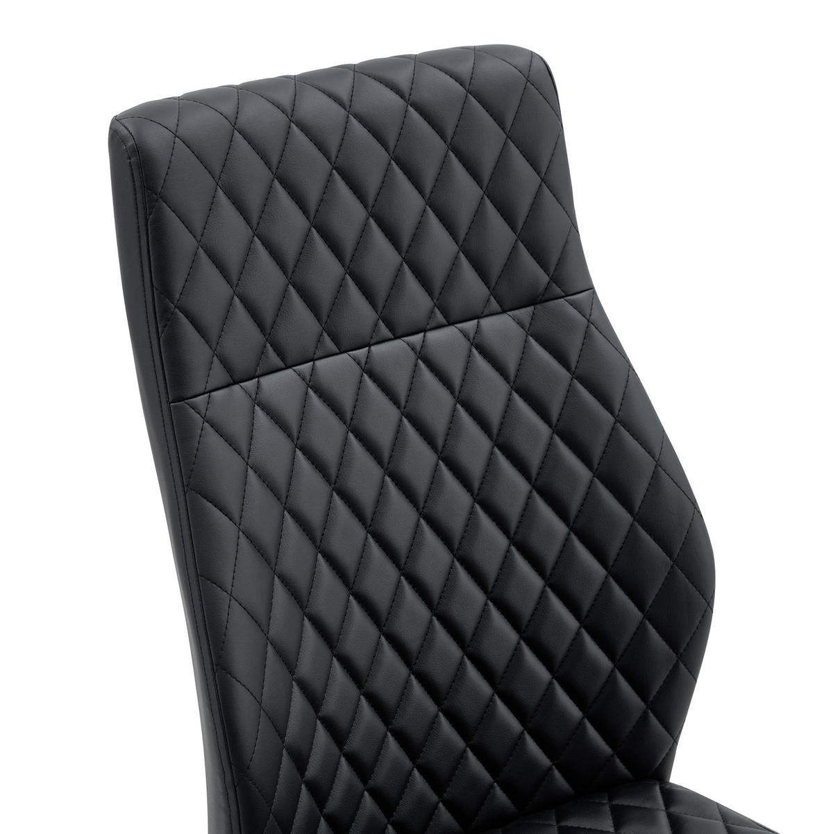 ESSZIMMERSTUHL 2er-Set mit hoher Rückenlehne 100 cm PU-Lederoptik Schwarz Gold - Schwarz, Metall (63/100/43cm) - Meubliv