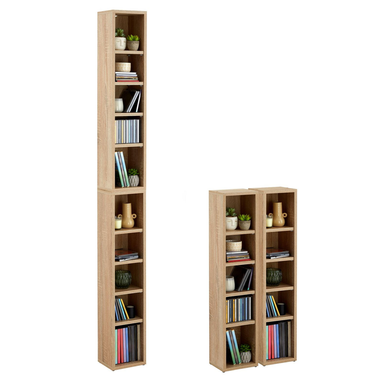 CARO-Möbel Cd/Dvd- Sonoma Eiche 20x186x17 cm