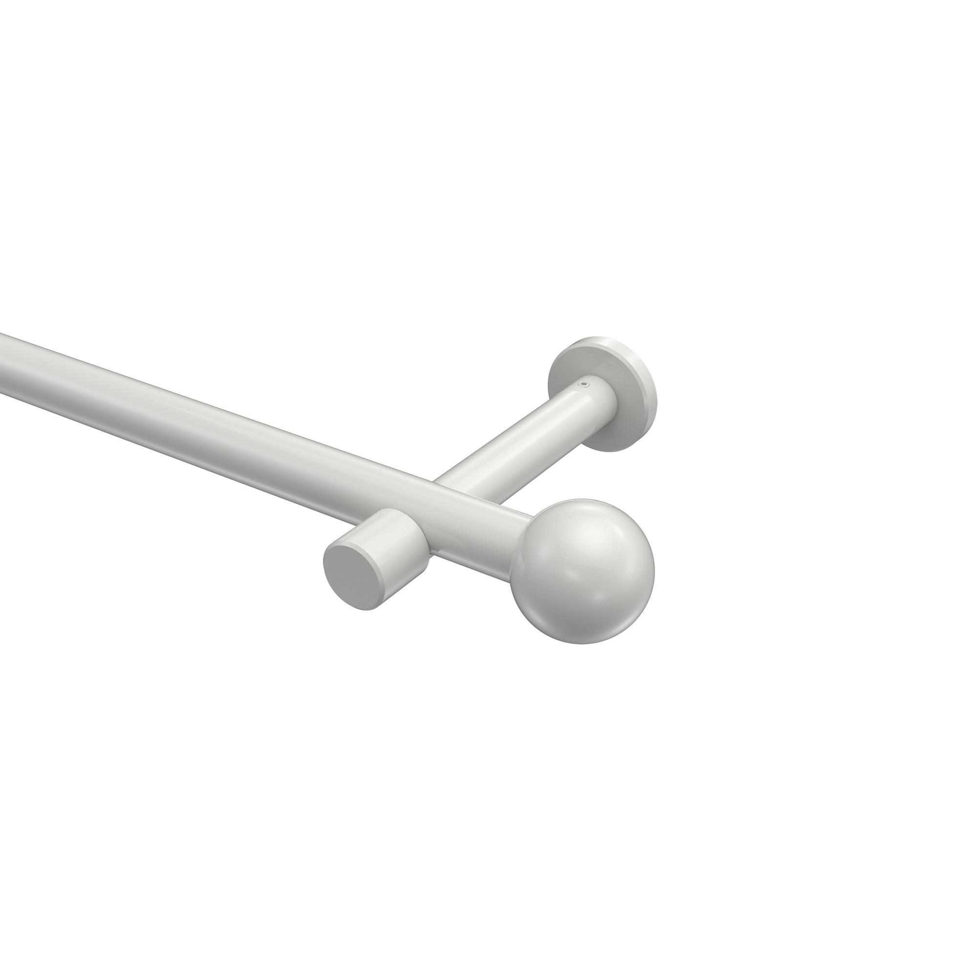 GARDINENSTANGEN-SET Prestige Luino 140 cm, 1-läufig (ohne Ringe), 20 mm Ø Weiß - Weiß, Metall (140cm) - INTERDECO