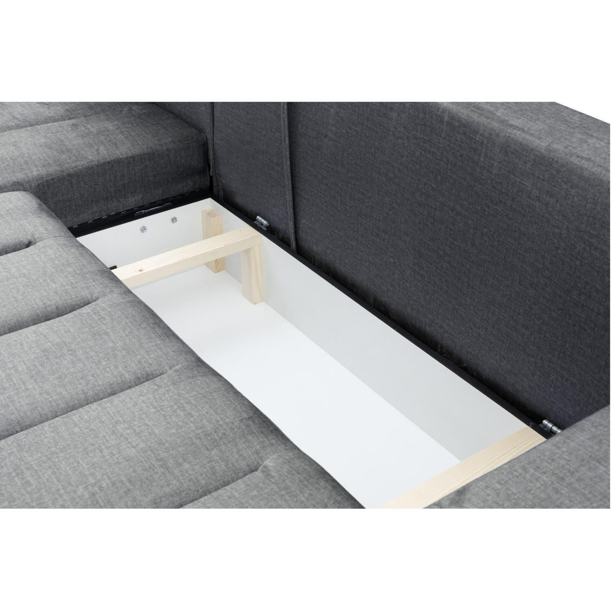 ECKSOFA Piano L Links mit Schlaffunktion 137x234 Velours Dunkelgrau - Dunkelgrau/Silberfarben, Holz/Textil (278/178cm) - Muffo