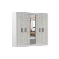KLEIDERSCHRANK HEAVEN 5D 231/210/57 mit Spiegel in Weiß / Kathult / Grau - Eichefarben/Weiß, Holzwerkstoff (231/210/57cm) - Deine Möbel 24