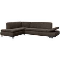 ECKSOFA mit Ottomane links Kaye Flachgewebe schoko - Mokka, Kunststoff (190/270cm) - 58aufmkessel
