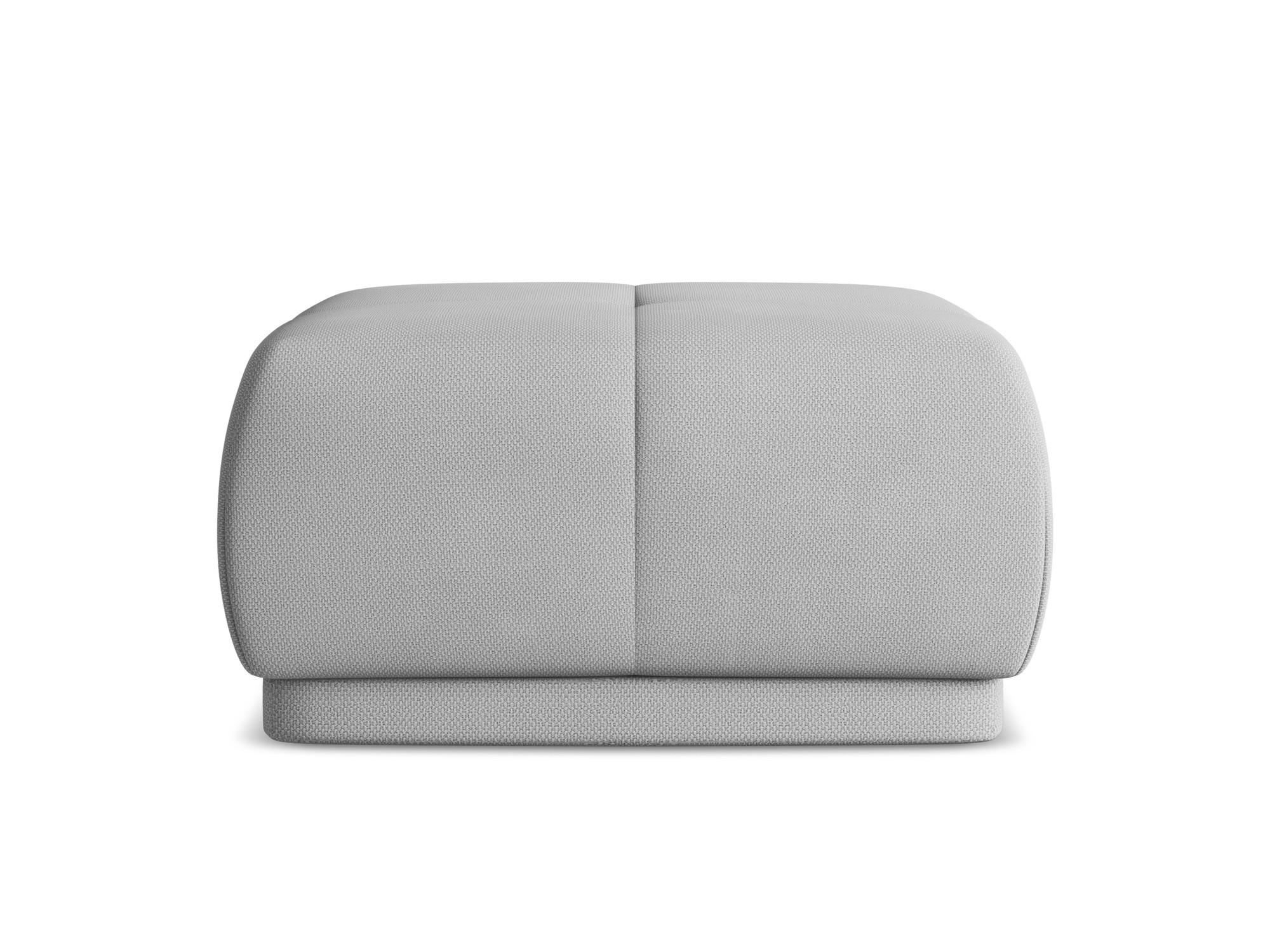 POUF Chenille Stoff Grau - Hellgrau/Schwarz, Kunststoff/Textil (60/35/60cm) - Makamii