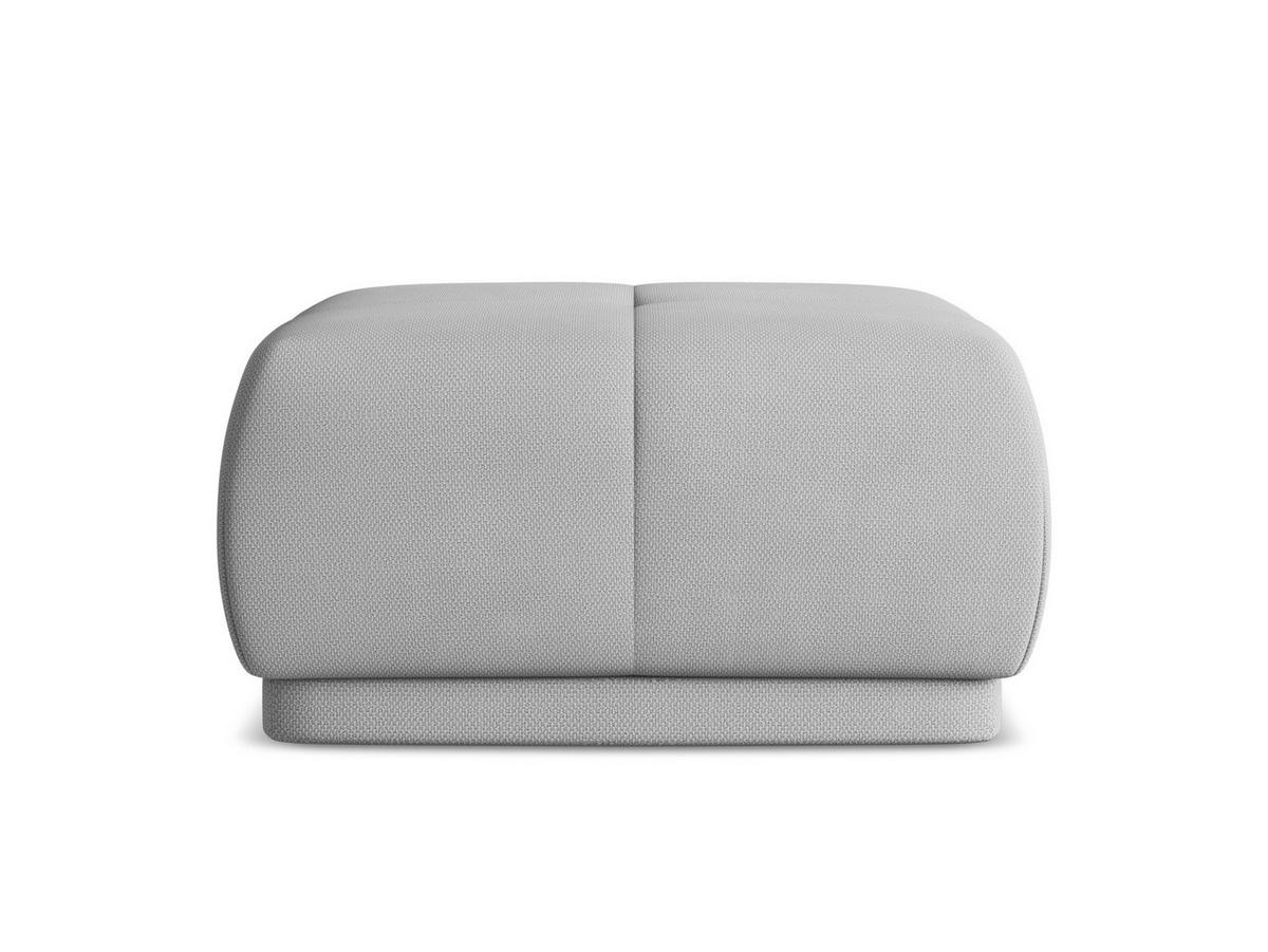 POUF Chenille Stoff Grau - Hellgrau/Schwarz, Kunststoff/Textil (60/35/60cm) - Makamii