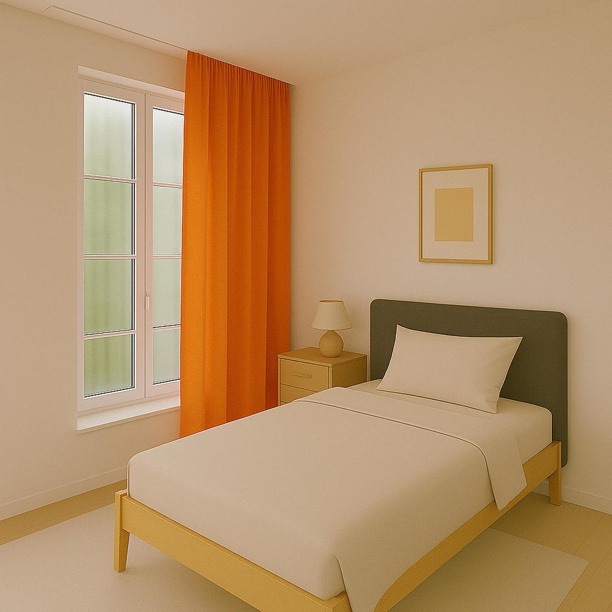 FERTIGVORHANG blickdicht 140x145 cm Universalband Orange - Orange, Textil (140/145cm) - Bestlivings