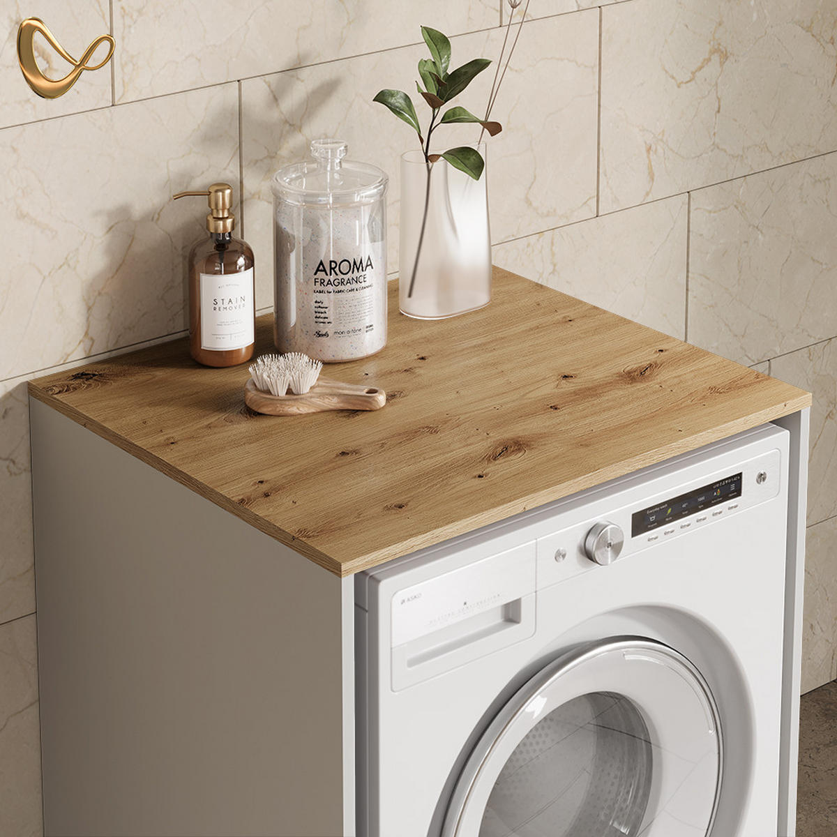 WASCHMASCHINENSCHRANK Paolina Weiß/Artisan 68 x 88.2 cm - Weiß/Eiche Artisan, Holzwerkstoff (68/88.2/60cm) - Livinity®