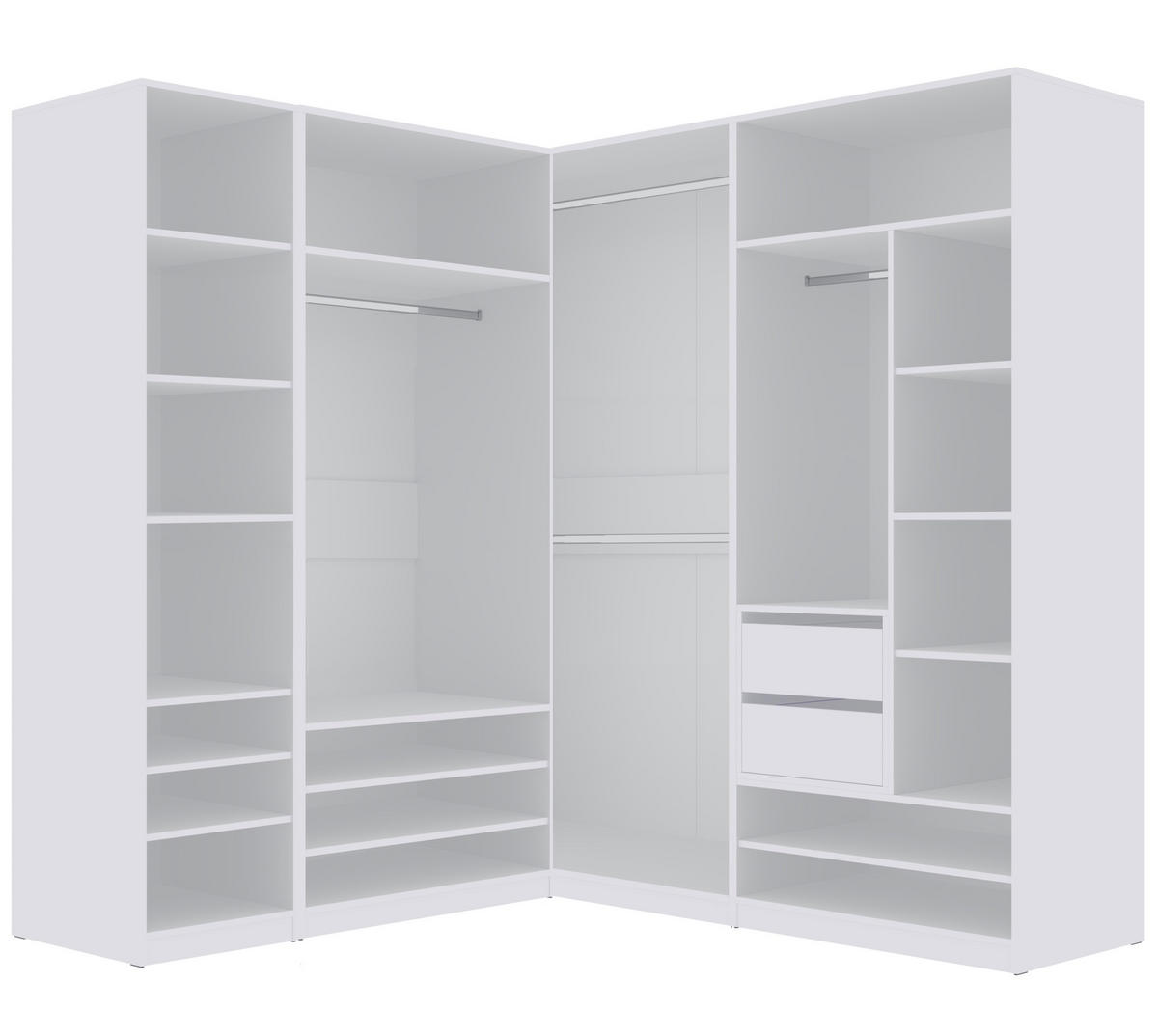 KLEIDERSCHRANK TRES SET B/B Weiß 320/206/51 cm - Weiß, Holzwerkstoff (320/206/51cm) - Marmex Möbel