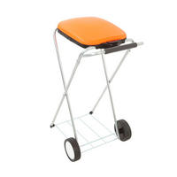 MÜLLEIMER Klassischer Abfallsackständer Mit Deckel und Rollen 83 x 44 x 56 cm Verzinkte Rohre Orange - Orange, Metall (44/83/56cm) - PROREGAL