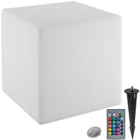 LEUCHTWÜRFEL Luminous Cube,Belastbarkeit 100 kg, inkl. Erdspieß,weiß - Weiß, Kunststoff (35/35/35cm) - tectake