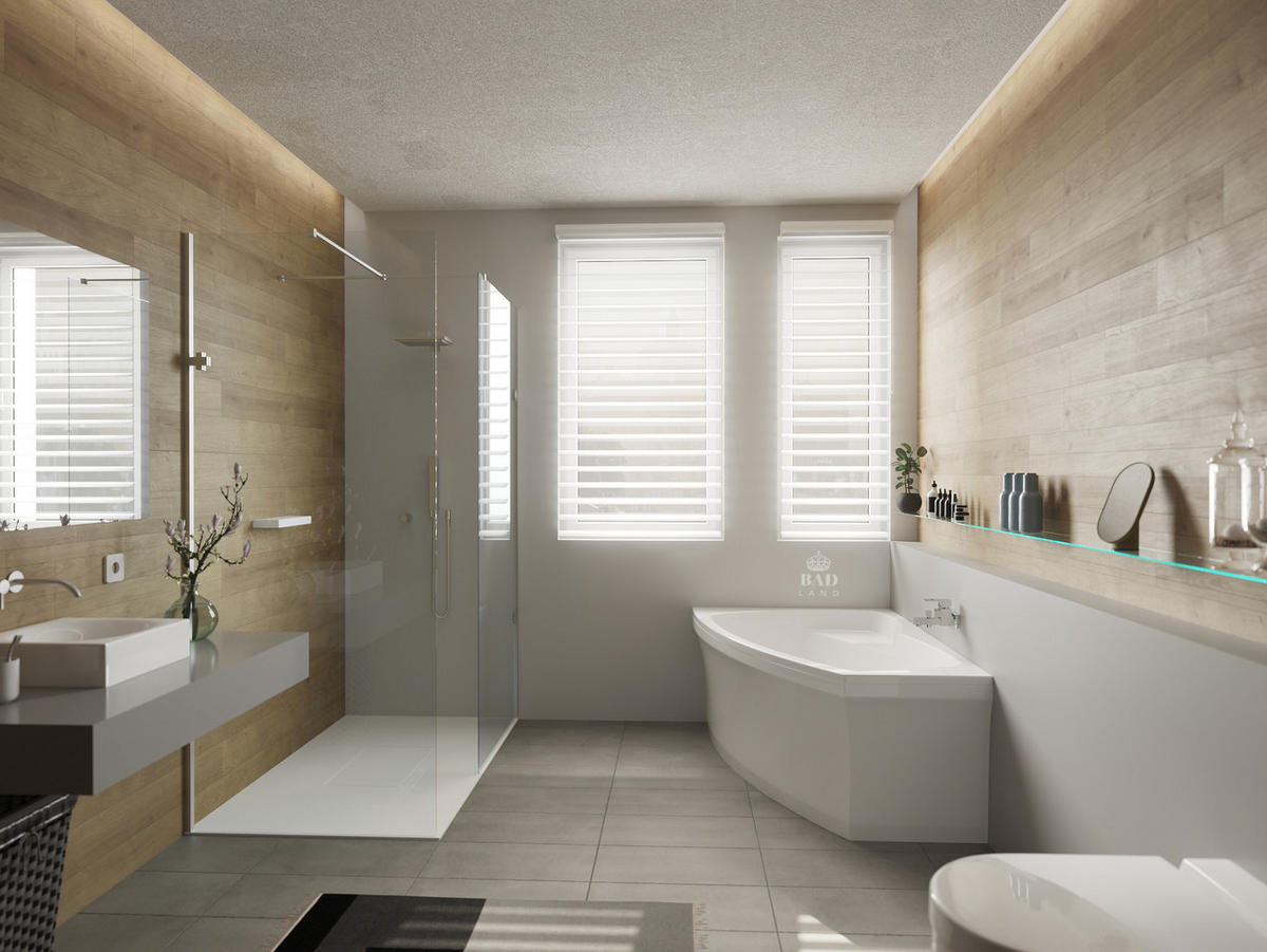 BADEWANNE Eckwanne FRIDA 160/105 Links mit Schürze Ablauf Füße - Weiß, Kunststoff (105/58/160cm) - bad land