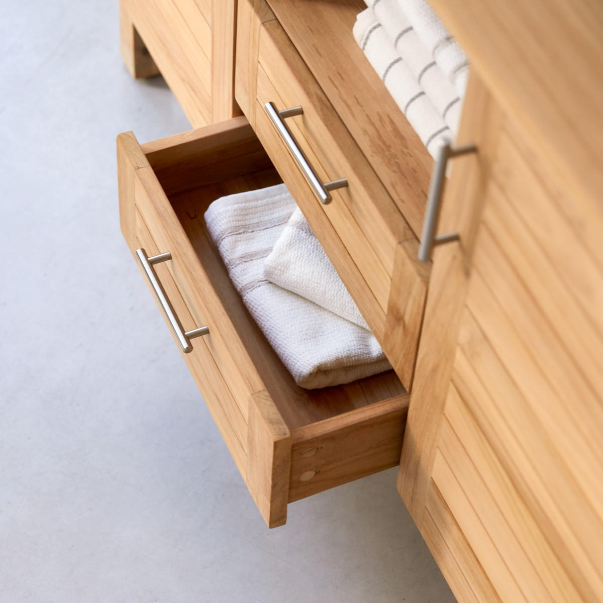 WASCHTISCHUNTERSCHRANK Soho Natur aus Teak - Naturfarben, Holz (125/75/55cm) - Tikamoon