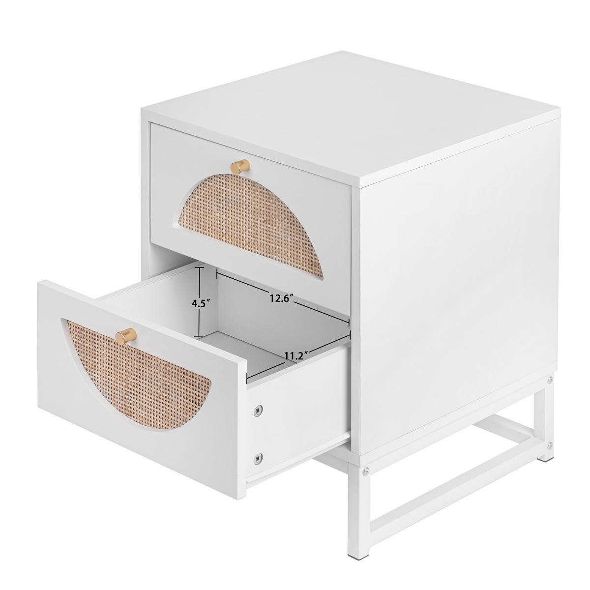 NACHTSCHRANK Weiß 40/40/53 cm - Weiß, Holz/Holzwerkstoff (40/53/40cm) - Urban Meuble