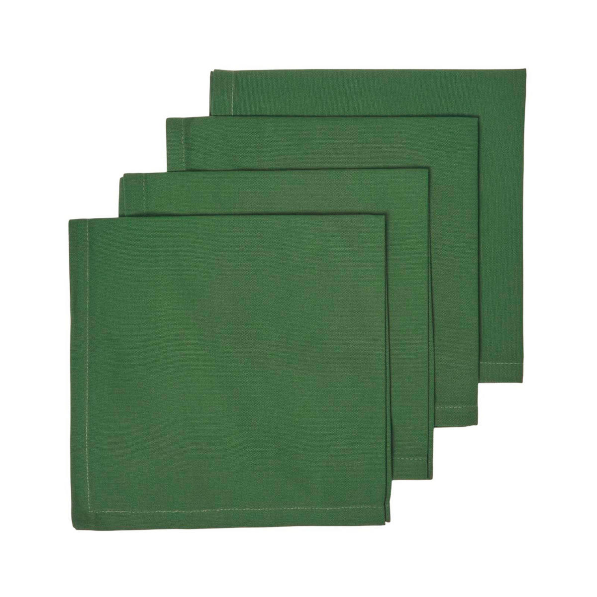 STOFFSERVIETTEN 4er-Set dunkelgrün 45/45 cm, 100% Baumwolle - Dunkelgrün, Textil (45/45cm) - Homescapes