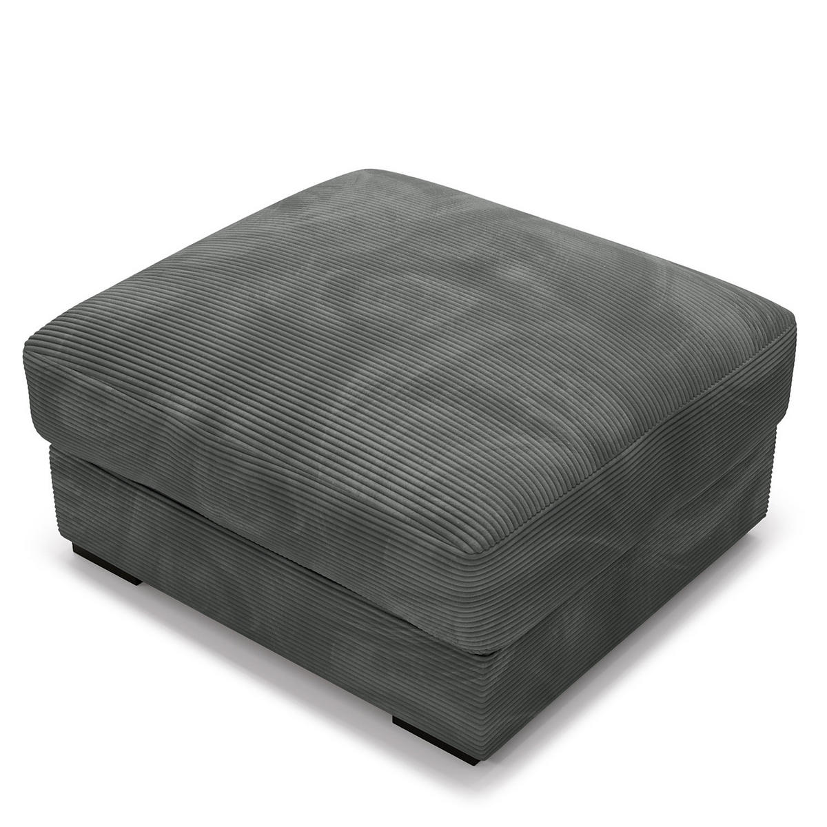 POLSTERHOCKER - Schwarz/Graphitfarben, Kunststoff/Textil (92/42/92cm) - home24