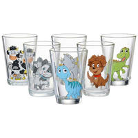 KINDERGLÄSER Dino und Hoftiere bunt 200 ml 6er Set - Multicolor, Glas (0.2L) - Ritzenhoff Breker