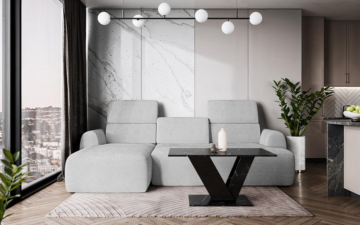 COUCHTISCH 100 cm Schwarz Marmor-Optik - Schwarz, Holzwerkstoff (60/100/55cm) - Home Collective