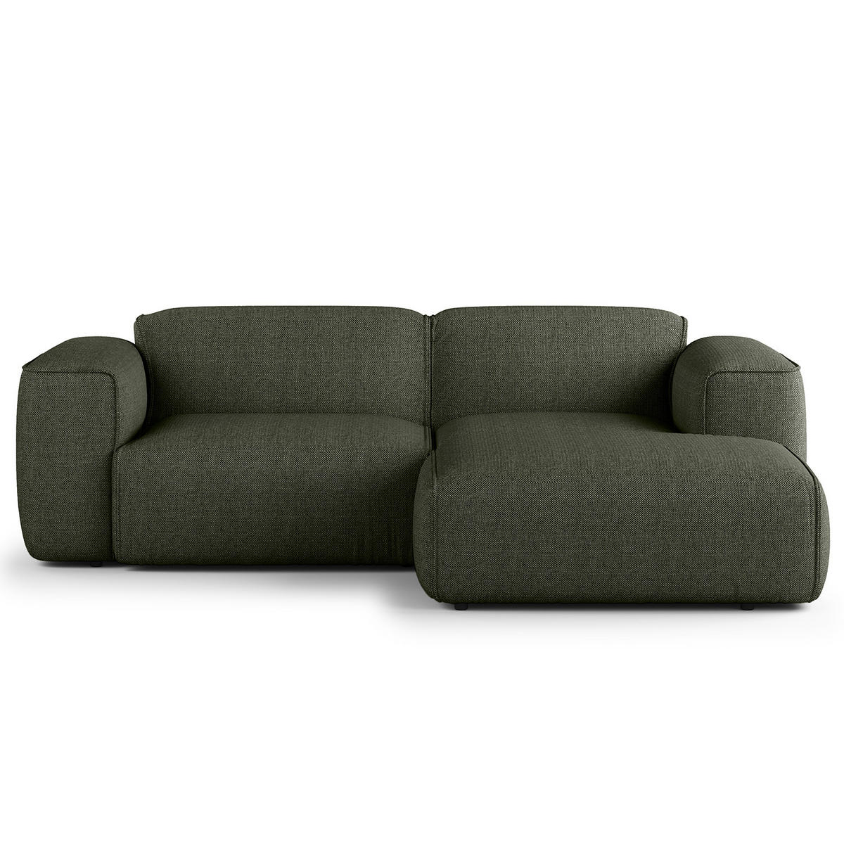 ECKSOFA mit XL-Longchair - Schwarz/Grau, Kunststoff/Textil (260/171cm) - home24