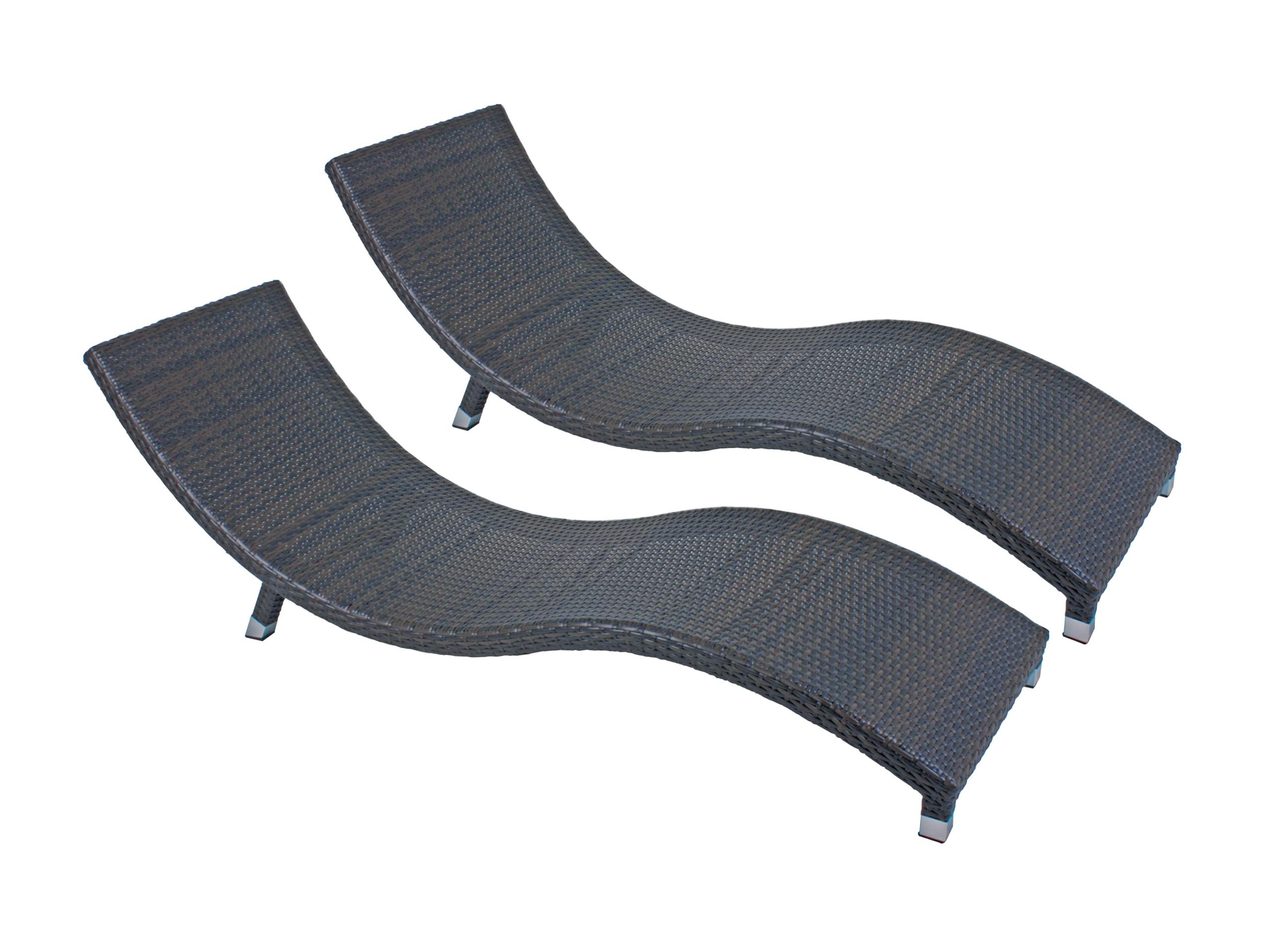 SONNENLIEGE Alice 2er Set Coffee Kunststoff Gartenliege Wellig - Mokka, Kunststoff (59/62/185cm) - DELUKE