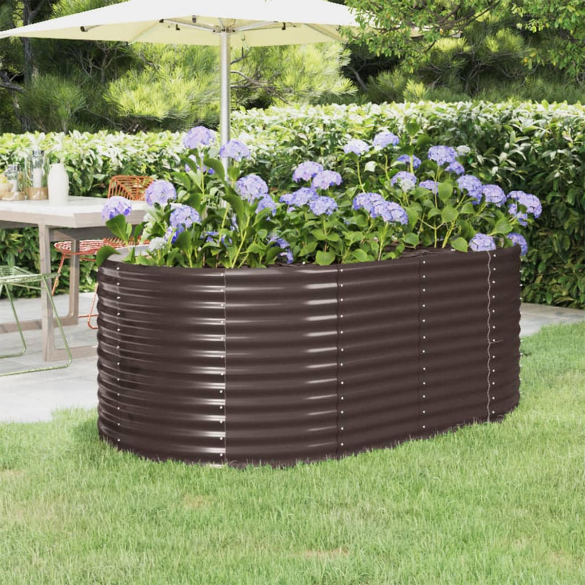 HOCHBEET Pulverbeschichteter Stahl 175x100x68 cm Braun - Braun, Metall (175/68/100cm)