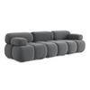 3-SITZER SOFA Samt Stoff Grau - Dunkelgrau/Schwarz, Kunststoff/Textil (285/70/96cm) - LaMiaSofa
