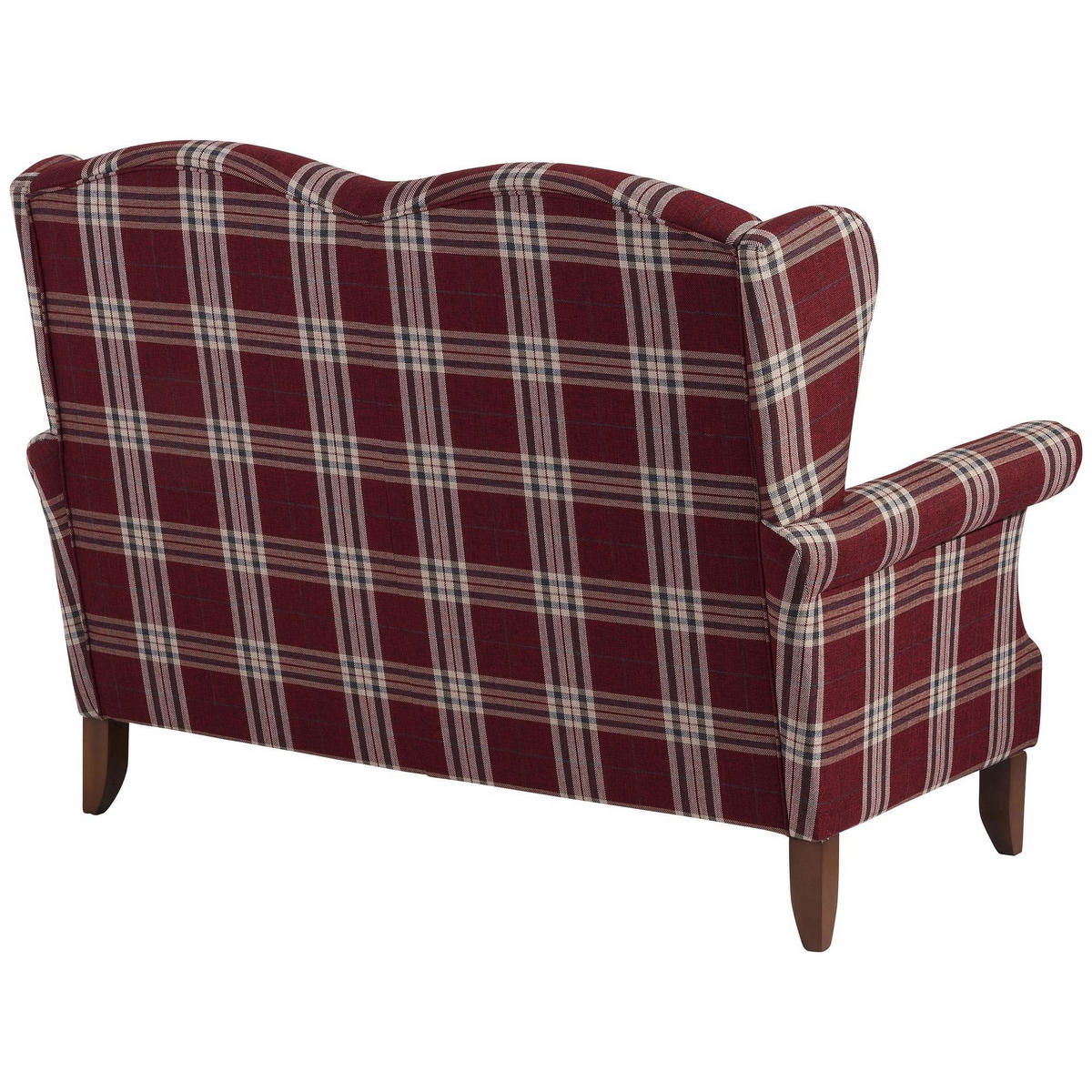 SOFA 2-Sitzer Katria Bezug Flachgewebe Buche nussbaum / rot - Rot, Kunststoff (156/108/86cm) - 58aufmkessel