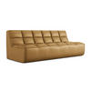 3-SITZER SOFA Kunstleder Braun - Cognac/Schwarz, Leder/Kunststoff (210/75/93cm) - Makamii
