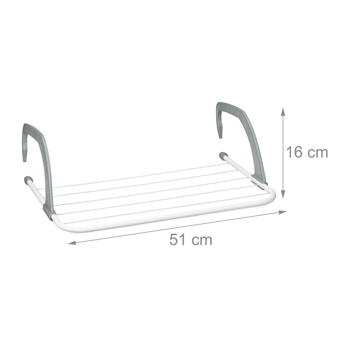 3XSUŠIAK - biela, kov/plast (51/16/53cm) - Relaxdays