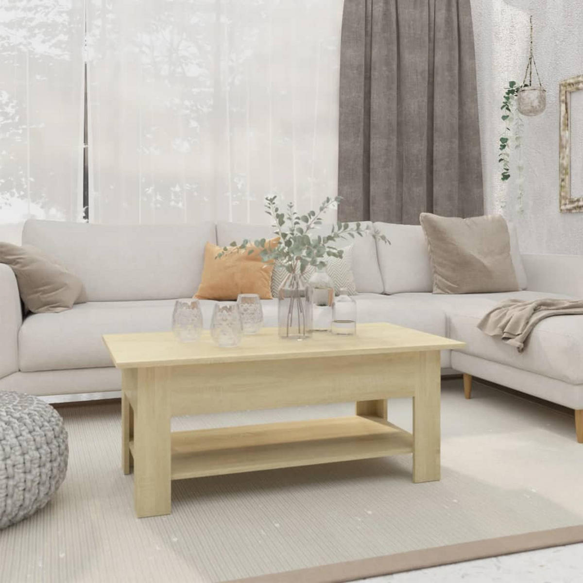 COUCHTISCH Sonoma-Eiche 102x55x42 cm Holzwerkstoff - Braun, Holzwerkstoff (102/55/42cm) - furnicato